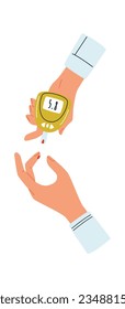 Fasting Blood Sugar Test Vector Illustration