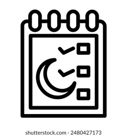 fasting calendar Vector Line Icon Design