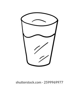 Fasting Cup doodle icon with white background vector stock illustration