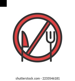 fasting icon color style vector