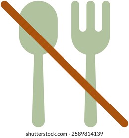 fasting icon in flat outline style