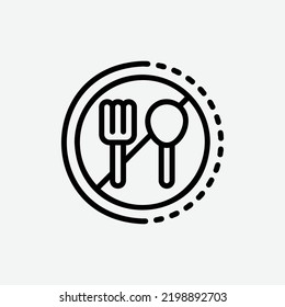  fasting icon, isolated islamic outline icon in light grey background, perfect for website, blog, logo, graphic design, social media, UI, mobile app