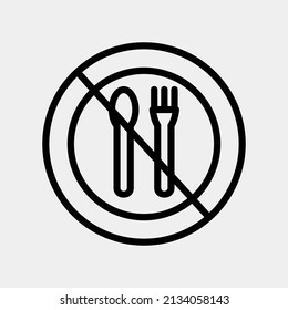 Fasting icon in line style about ramadan, use for website mobile app presentation