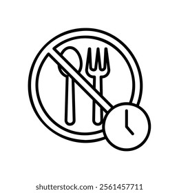 Fasting icon with prohibition on eating and drinking during the day
