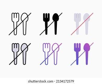 Fasting icon set with line, outline, flat, filled, glyph, color, gradient. Editable stroke and pixel perfect. Can be used for digital product, presentation, print design and more.