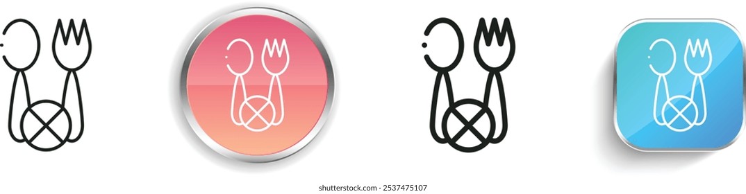 ícone de jejum. Design fino, linear, regular e estilo botão isolado no fundo branco