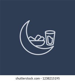 Fasting icon. Trendy flat vector line Fasting icon on dark blue background from Religion  collection. 