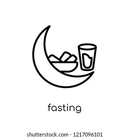 Fasting icon. Trendy modern flat linear vector Fasting icon on white background from thin line Religion collection, editable outline stroke vector illustration