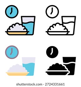 Imagen de Vector de icono de ayuno. Adecuado para App móviles, App de Web y medios impresos. Múltiples iconos de estilo, 
