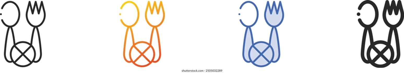 fasting icon.Thin Linear, Gradient, Blue Stroke and bold Style Design Isolated On White Background