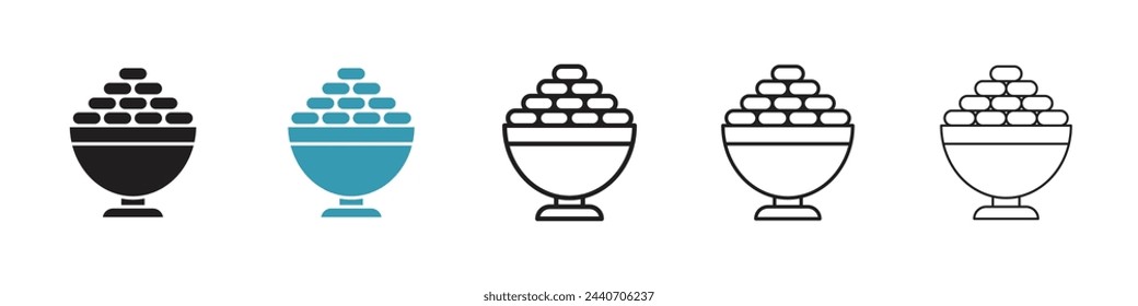 Fasting and Iftar Meal Icons. Ramadan Dining and Celebration Symbols