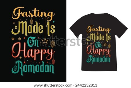 Fasting mode is on Happy Ramadan T-Shirt Design 