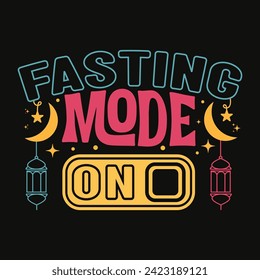 Fasting Mode On Typography Islamic Typographic Ramadan Background