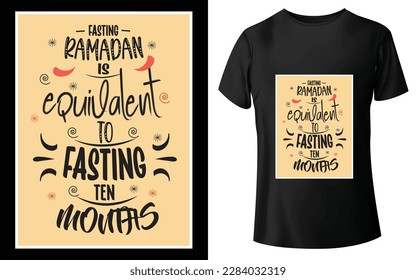 Diseño de camisetas tipográficas de Ramadán en ayunas - Diseño de camisetas para vectores de EP de impresión