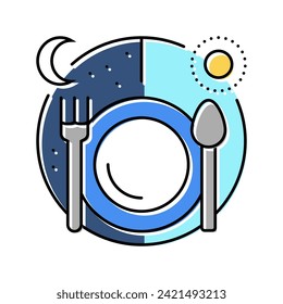 fasting sun moon color icon vector. fasting sun moon sign. isolated symbol illustration