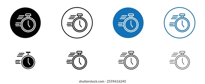 Fasting time icon set in black and blue colors