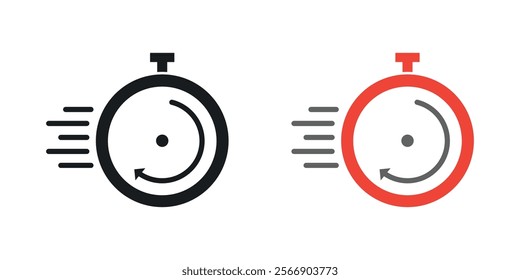Fasting time icon set in black and colored