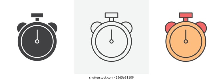 Fasting time icons in black and colored versions