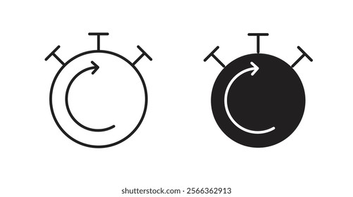 Fasting time icons in line stroke and flat versions