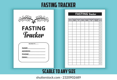 Fasting tracker. Ifter and shehri tracker. Low content kdp interior design template