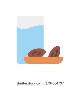 Icono de fechas iftar de agua de ayuno. Elementos vectoriales simples de color de iconos islámicos para ui y ux, sitio web o aplicación móvil