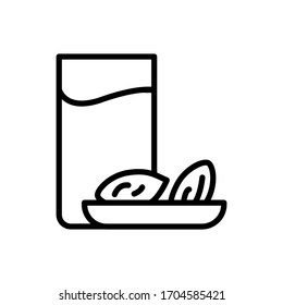 Fasting water iftar dates icon. Simple line vector elements of islam icons for ui and ux, website or mobile application
