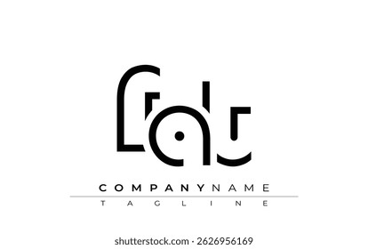 Design de letra abstrata FAT. Design de logotipo comercial moderno com tipografia abstrata e estilo contemporâneo
