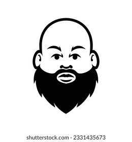 Plantilla de ilustración de mascota de Fat Bald Beard Man