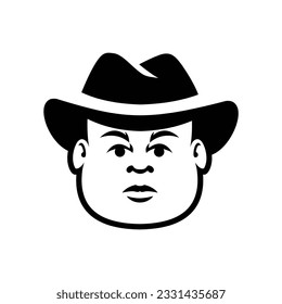 Fat Bald Beard Man mascot illustration template