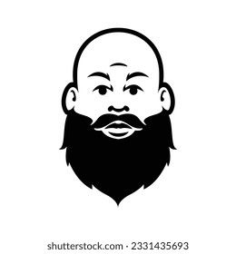Fat Bald Beard Man mascot illustration template