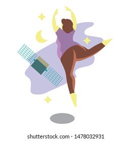 fat ballerina dancing in space