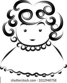 fat beauty vector drawing
