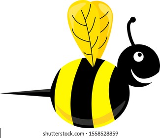 Fat bee, illustration, vector on white background.