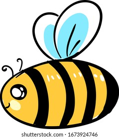 Fat bee, illustration, vector on white background.