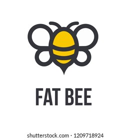 fat bee logo icon designs vector