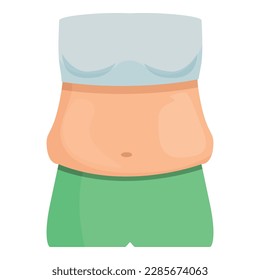 Un vector de dibujos animados con icono de grasa. Abdomen corporal. Forma de salud