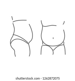 Fat belly vector doodle icon isolated on white, hand drawn sketchy style