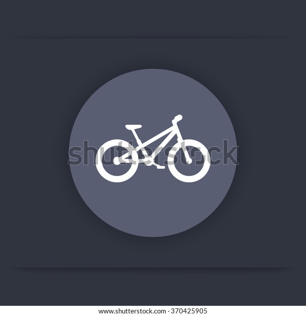 Fat Bike Icon Bicycle Round Flat Stock 