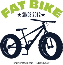 fat bike mountain bicycle sport pictogram vector illustration