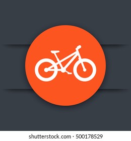 Fat bike round flat icon