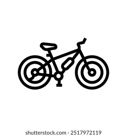 vetor de ícone de linha de inverno de bicicleta de gordura. sinal de inverno de bicicleta de gordura. símbolo de contorno isolado ilustração preta