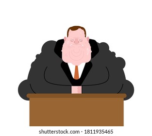 Fat boss. Sweaty vile boss. vector illustration