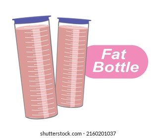 Fat Bottle Vector, Liposuction. Fat from Liposuction in Bottle