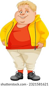 Fat boy cartoon character illustration