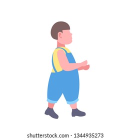 fat boy walking obese character concept 