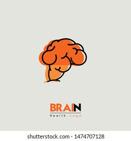 Fat Brain and health cartoon icon logo seen from the side
