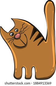 Gato de color marrón claro,ilustración,vector sobre fondo blanco