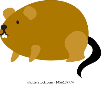 Ratón marrón felino, ilustración, vector sobre fondo blanco.