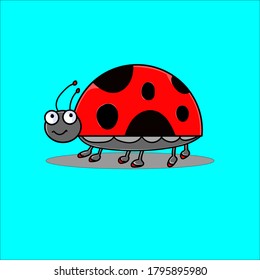 fat bug vector illustration cute character