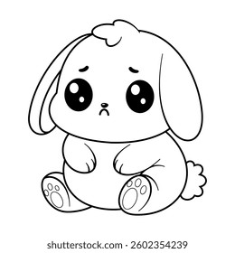 The fat bunny is sad, for coloring